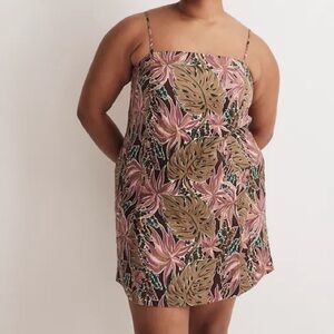 Madewell Goldie Mini Dress in 100% Linen, tropical print. Size 6. EUC